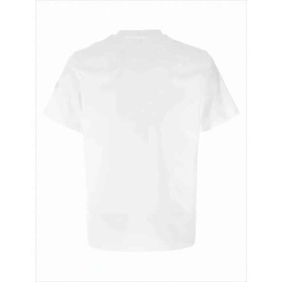 Moncler Short-Sleeve White Cotton T-Shirt With Bold Logo - NWT